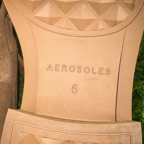 Aerosoles Gelso Block Heel Loafers Tobacco Brown Suede Womens Size 6M Comfort - Picture 14 of 16